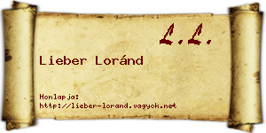 Lieber Loránd névjegykártya
